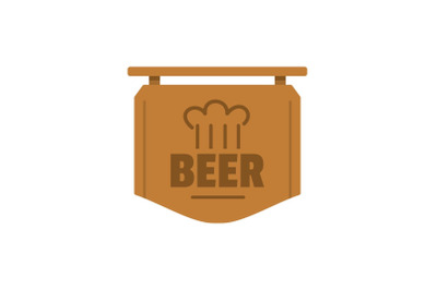 Beer label icon, flat style.