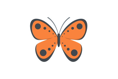 Tropical butterfly icon, flat style.