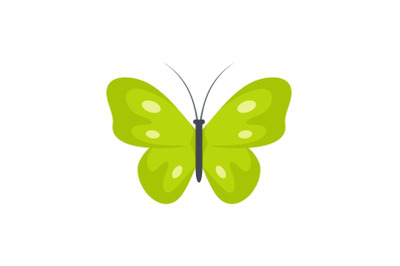 Exotic butterfly icon, flat style.