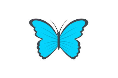 Butterfly in nature icon, flat style.
