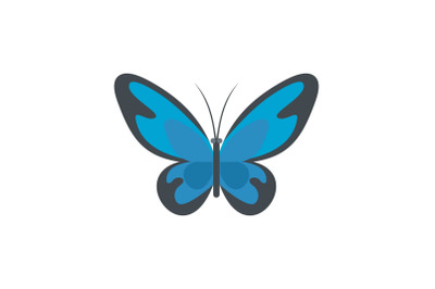 Flying moth icon, flat style.
