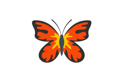 Summer butterfly icon, flat style.
