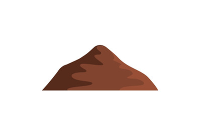 Asian mountain icon, flat style.