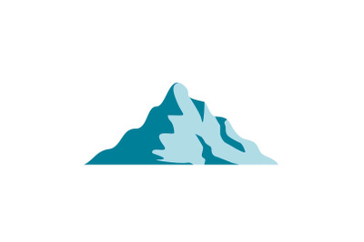 Snow mountain icon, flat style.