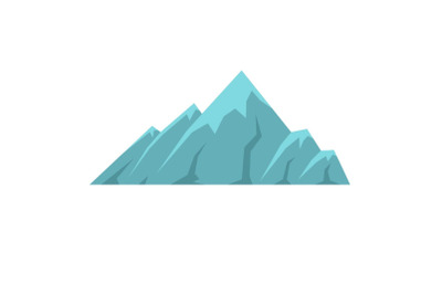 Alpine mountain icon, flat style.