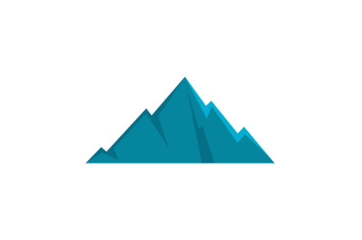 Pointing mountain icon, flat style.