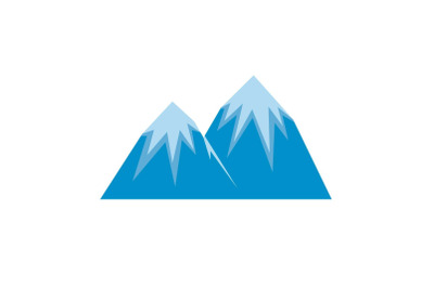 Snow peak icon, flat style.