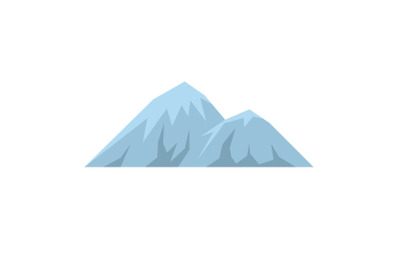 Climbing on mountain icon, flat style.