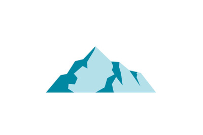 Ice mountain icon, flat style.