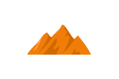 Top of mountain icon, flat style.