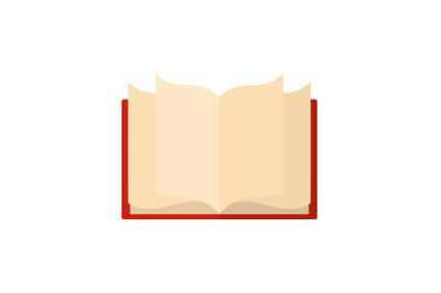 Book learning icon, flat style