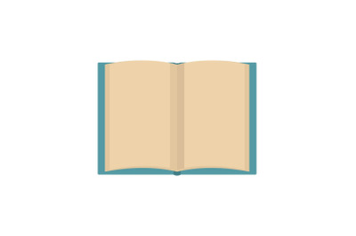 Book novel icon, flat style