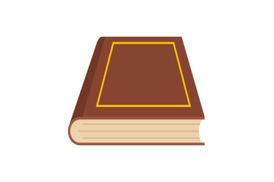 Book closed icon, flat style