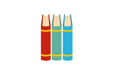 Book pile icon, flat style