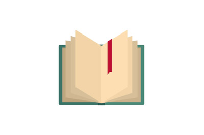 Book bookmark icon, flat style