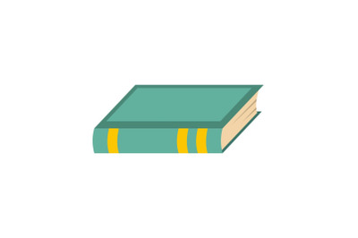 Book biology icon, flat style