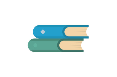 Book two icon, flat style