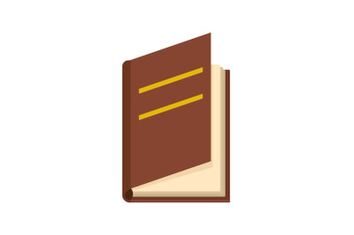 Book ajar icon, flat style