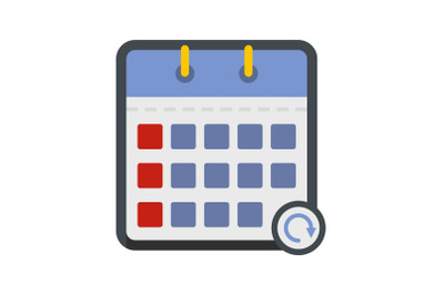 Calendar mobile icon, flat style