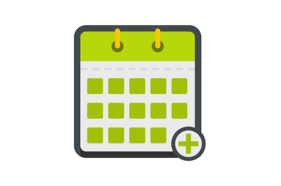 Calendar deadline icon, flat style