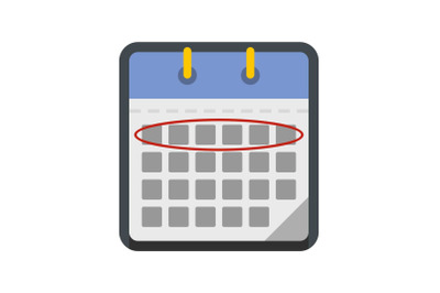 Calendar day icon, flat style