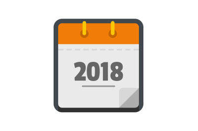 Calendar new year icon, flat style