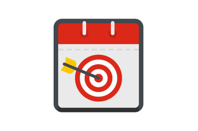 Calendar target icon, flat style