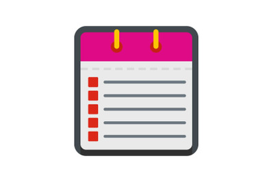 Calendar list icon, flat style