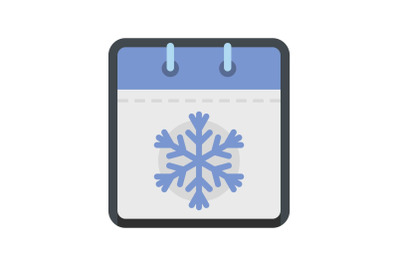 Calendar winter icon, flat style