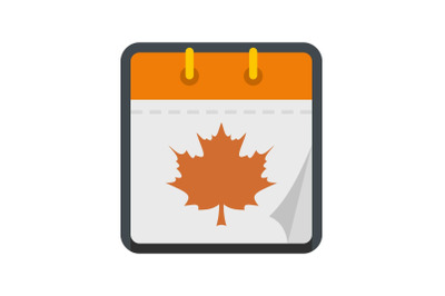 Calendar autumn icon, flat style
