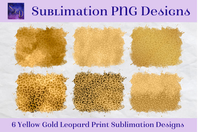 Sublimation PNG Designs - Yellow Gold Leopard Print Images