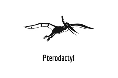 Pterodactyl icon, simple style.