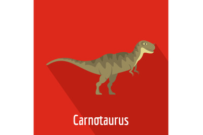 Carnotaurus icon, flat style.