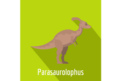 Parasaurolophus icon, flat style.