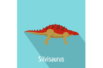Silvisaurus icon, flat style.