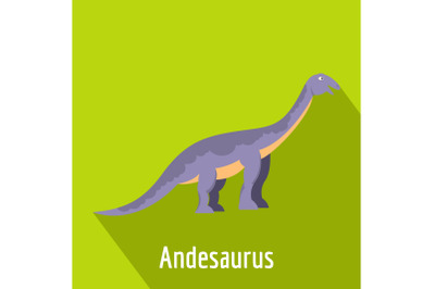Andesaurus icon, flat style.