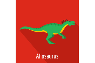 Allosaurus icon, flat style.