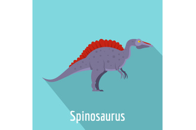 Spinosaurus icon, flat style.