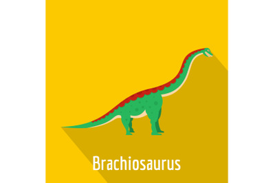 Brachiosaurus icon, flat style.