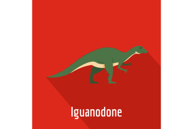 Iguanodone icon, flat style.
