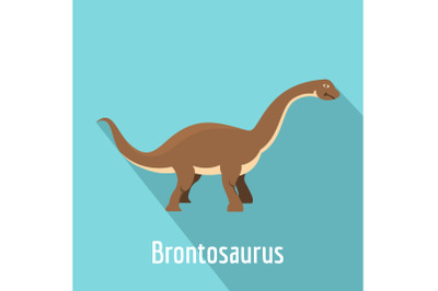 Brontosaurus icon, flat style.