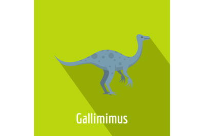 Gallimimus icon, flat style.