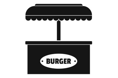 Burger selling icon, simple style.