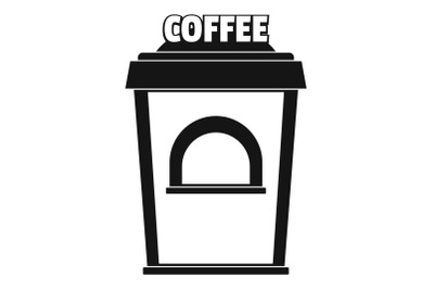 Coffee selling icon, simple style.