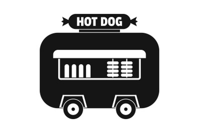 Hot dog shop trailer icon, simple style.
