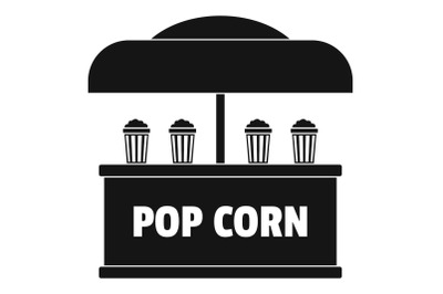 Pop corn selling icon, simple style.
