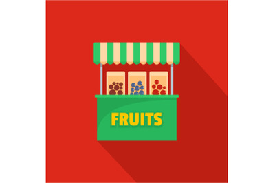 Fruits selling icon, flat style.