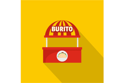 Burito selling icon, flat style.