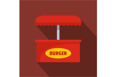 Burger selling icon, flat style.