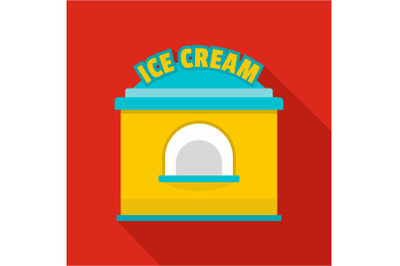 Ice creme trade icon, flat style.